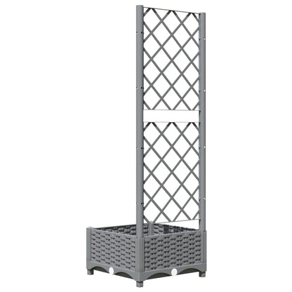 Garden Planter with Trellis Light Grey 40x40x121,5 cm PP