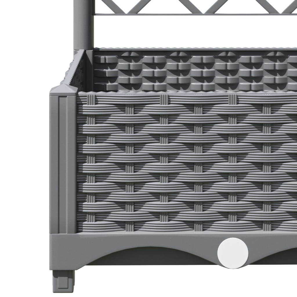 Garden Planter with Trellis Light Grey 40x40x121,5 cm PP