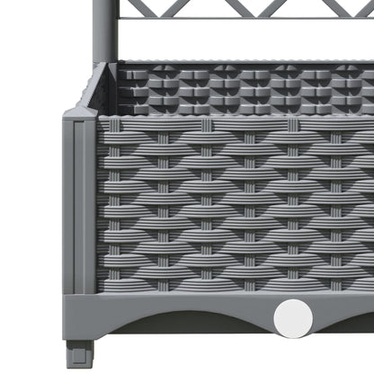Garden Planter with Trellis Light Grey 40x40x121,5 cm PP