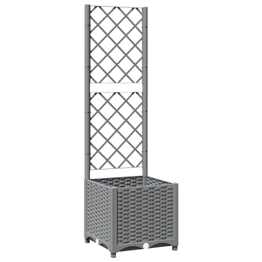 Garden Planter Light Grey 40 x 40 x 136 cm