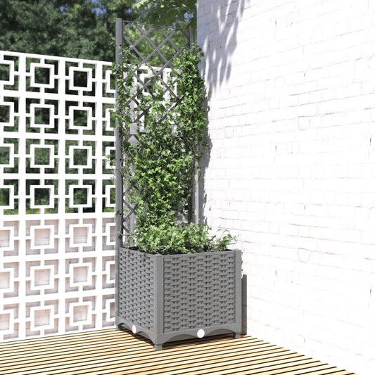 Garden Planter Light Grey 40 x 40 x 136 cm