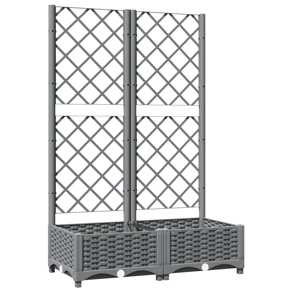 Garden Planter with Trellis Light Grey 80x40x121,5 cm PP