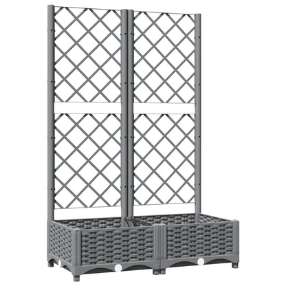Garden Planter with Trellis Light Grey 80x40x121,5 cm PP