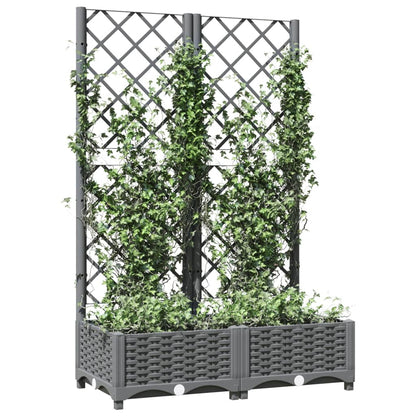 Garden Planter with Trellis Light Grey 80x40x121,5 cm PP
