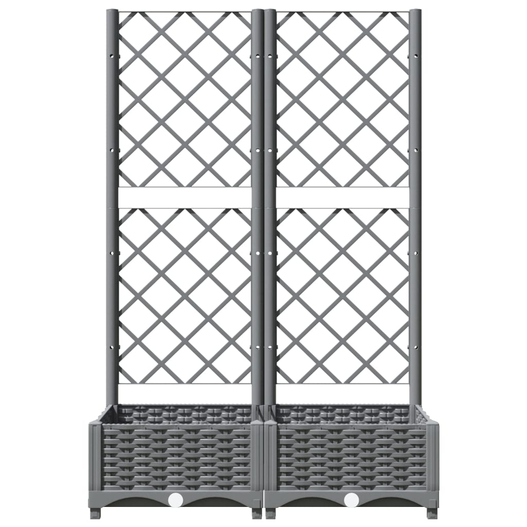 Garden Planter with Trellis Light Grey 80x40x121,5 cm PP
