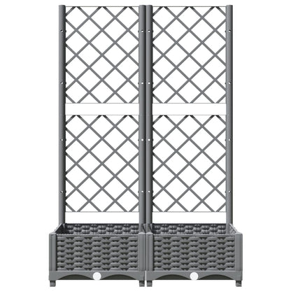 Garden Planter with Trellis Light Grey 80x40x121,5 cm PP
