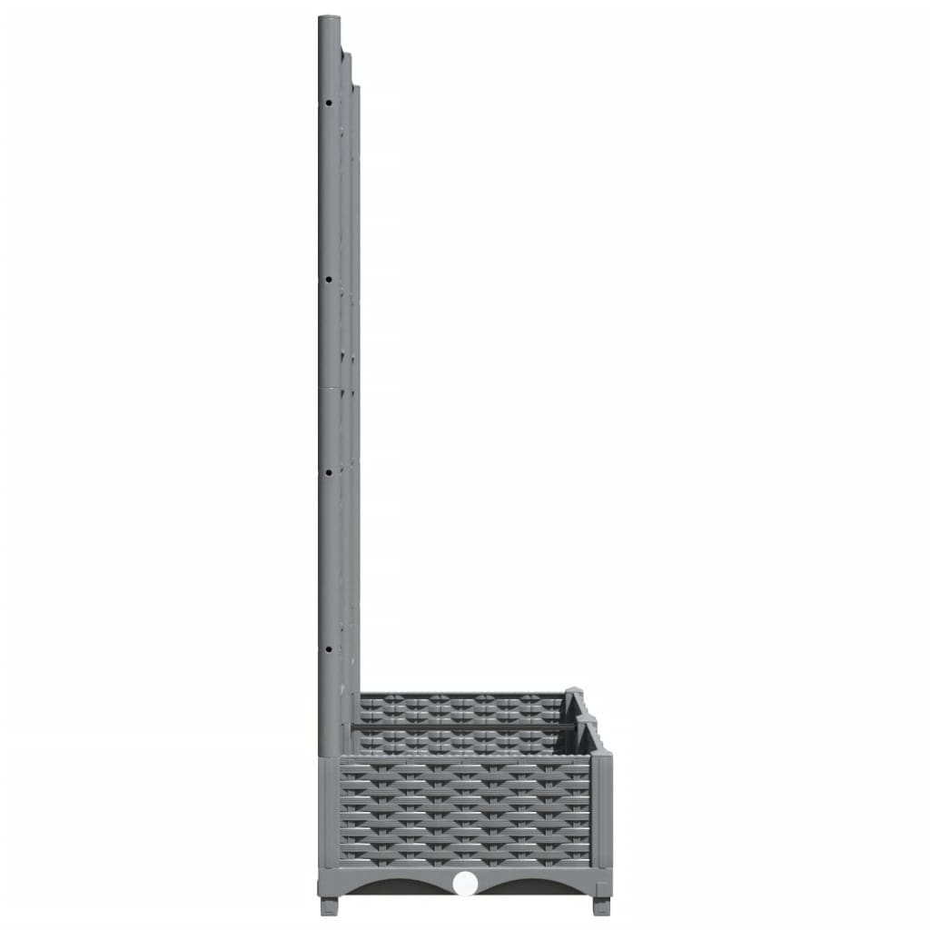 Garden Planter with Trellis Light Grey 80x40x121,5 cm PP
