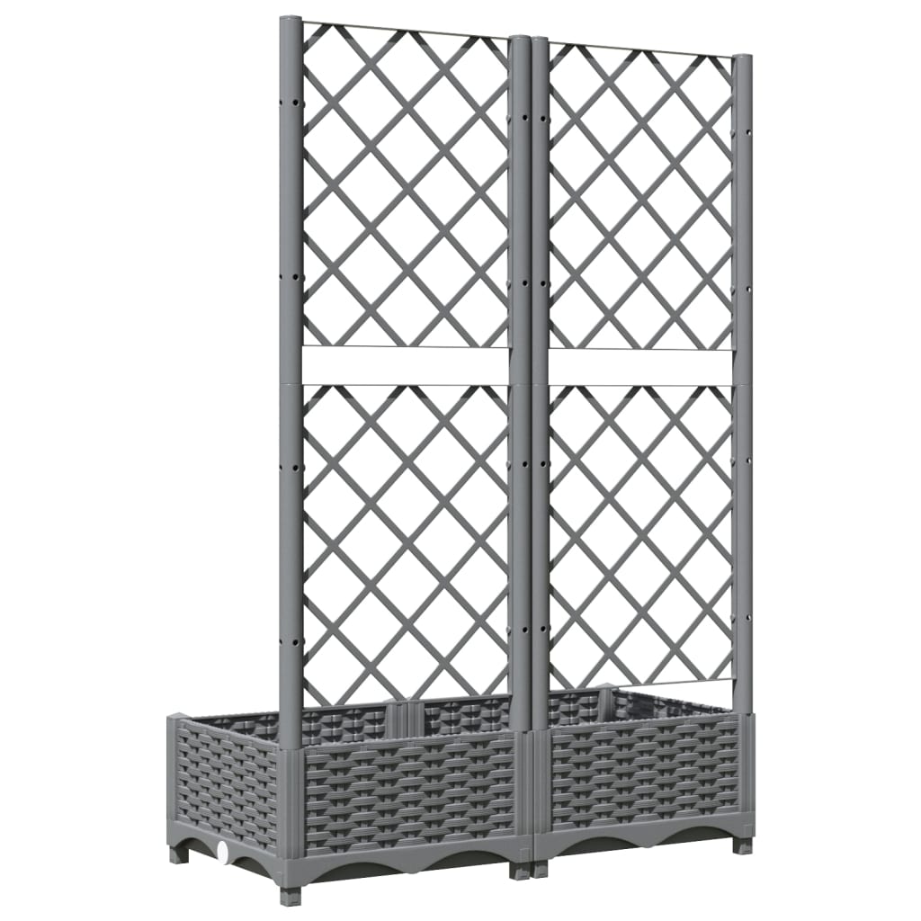 Garden Planter with Trellis Light Grey 80x40x121,5 cm PP