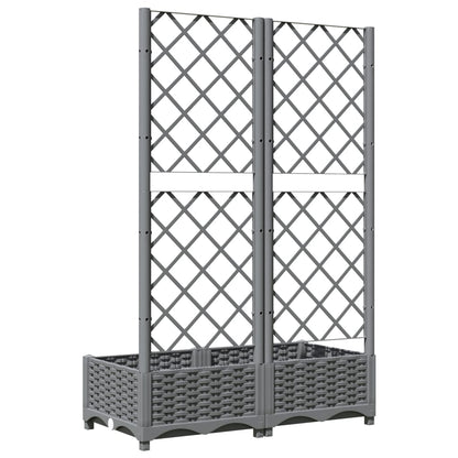 Garden Planter with Trellis Light Grey 80x40x121,5 cm PP