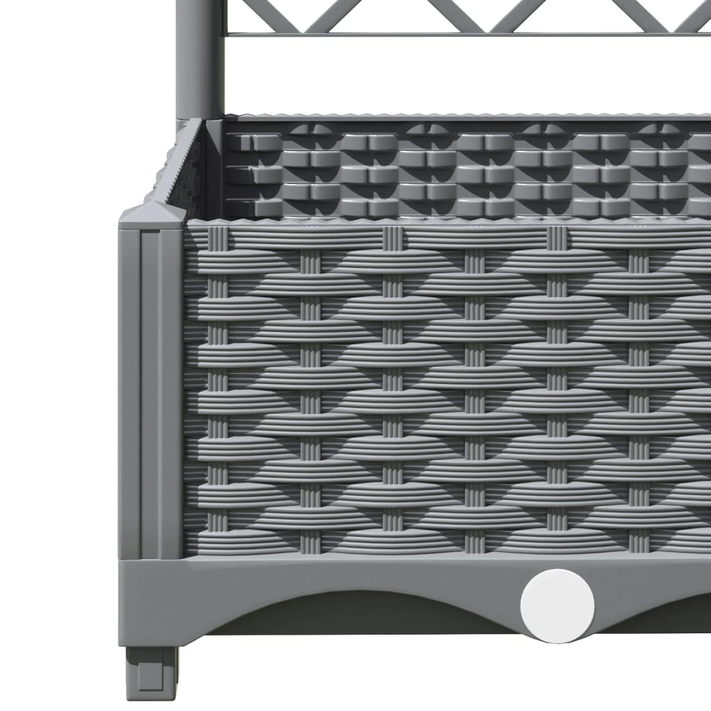 Garden Planter with Trellis Light Grey 80x40x121,5 cm PP