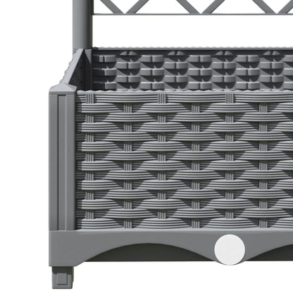 Garden Planter with Trellis Light Grey 80x40x121,5 cm PP