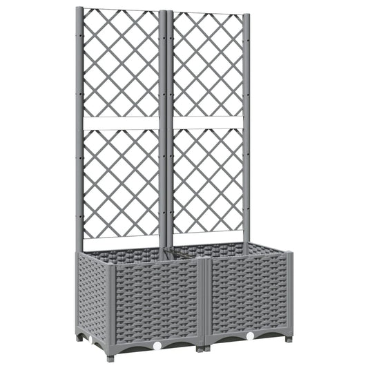 Garden Planter Light Grey 80 x 40 x 136 cm