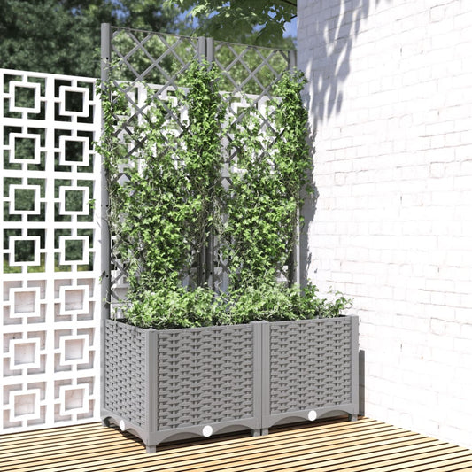 Garden Planter Light Grey 80 x 40 x 136 cm