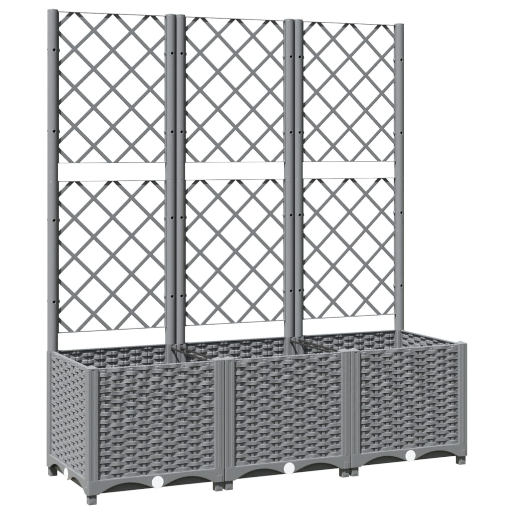 Garden Planter Light Grey 120 x 40 x 136 cm