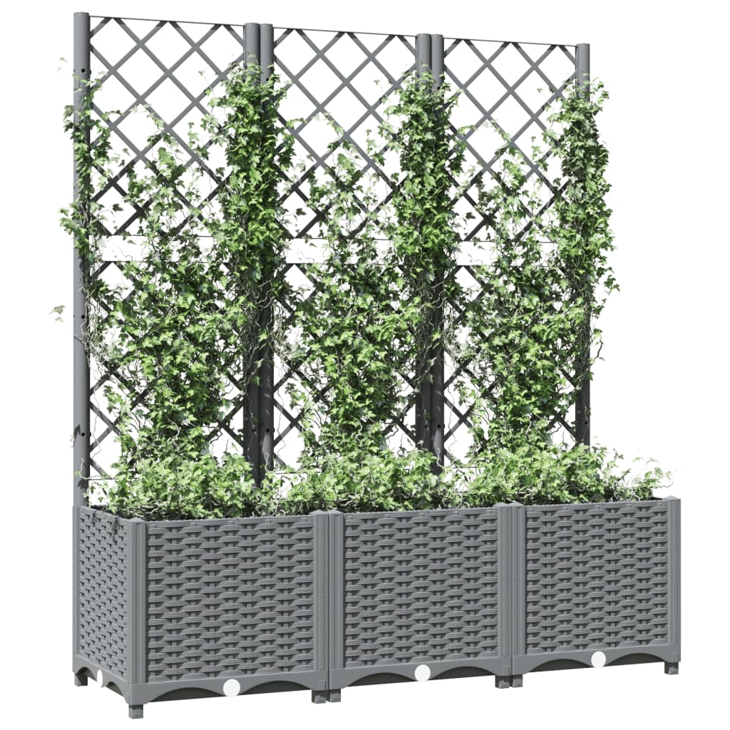 Garden Planter Light Grey 120 x 40 x 136 cm