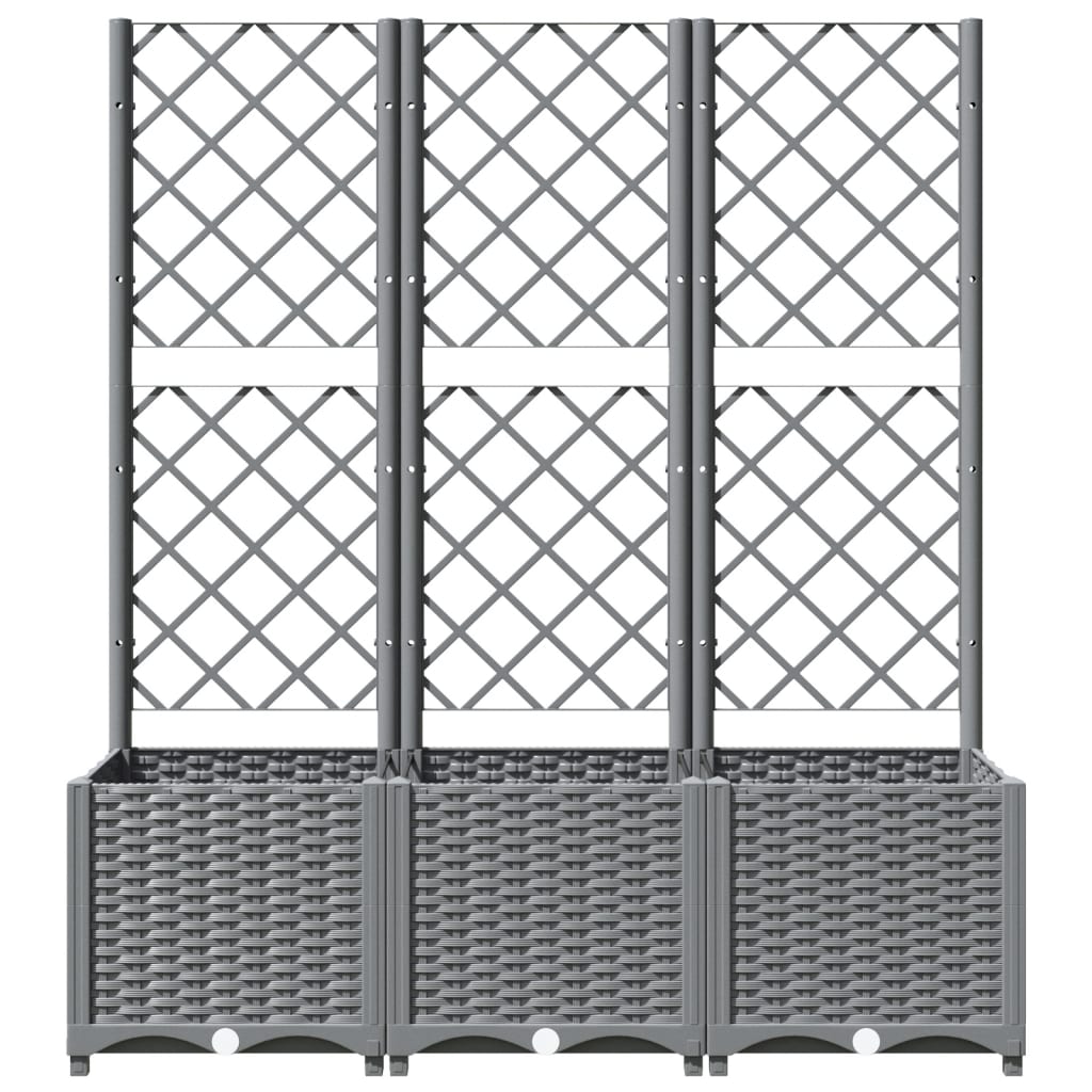 Garden Planter Light Grey 120 x 40 x 136 cm