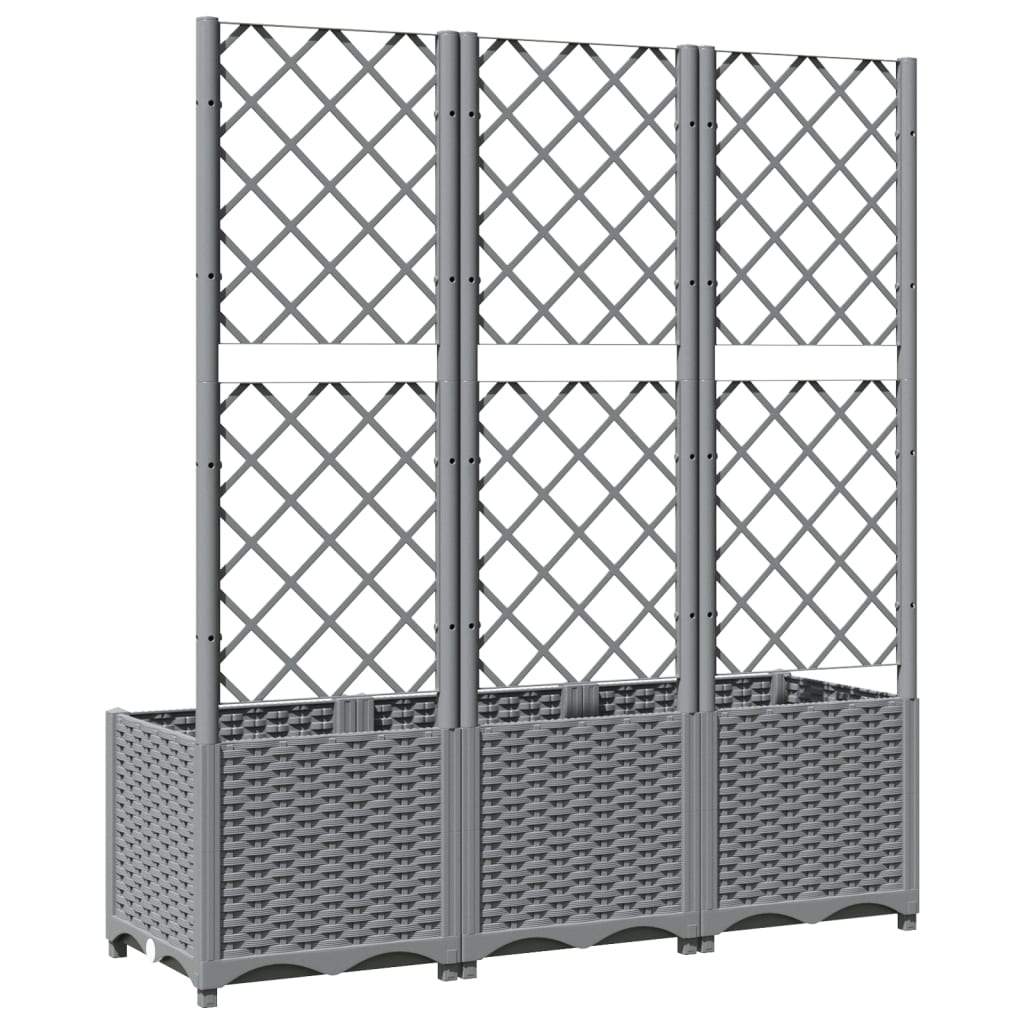 Garden Planter Light Grey 120 x 40 x 136 cm