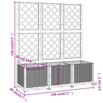 Garden Planter Light Grey 120 x 40 x 136 cm
