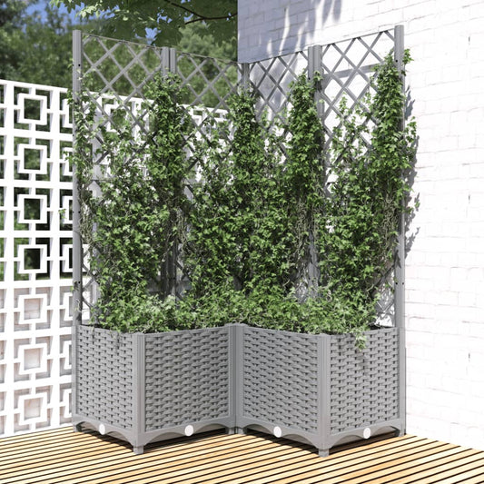 Garden Planter Light Grey 80 x 80 x 136 cm