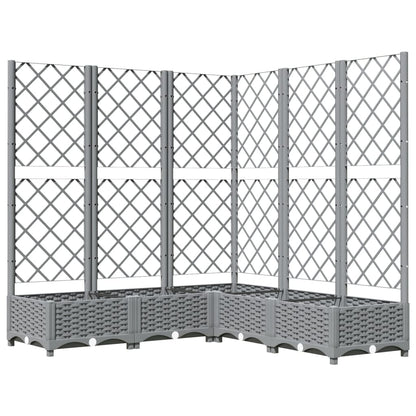 Garden Planter with Trellis Light Grey 120x120x121,5 cm PP