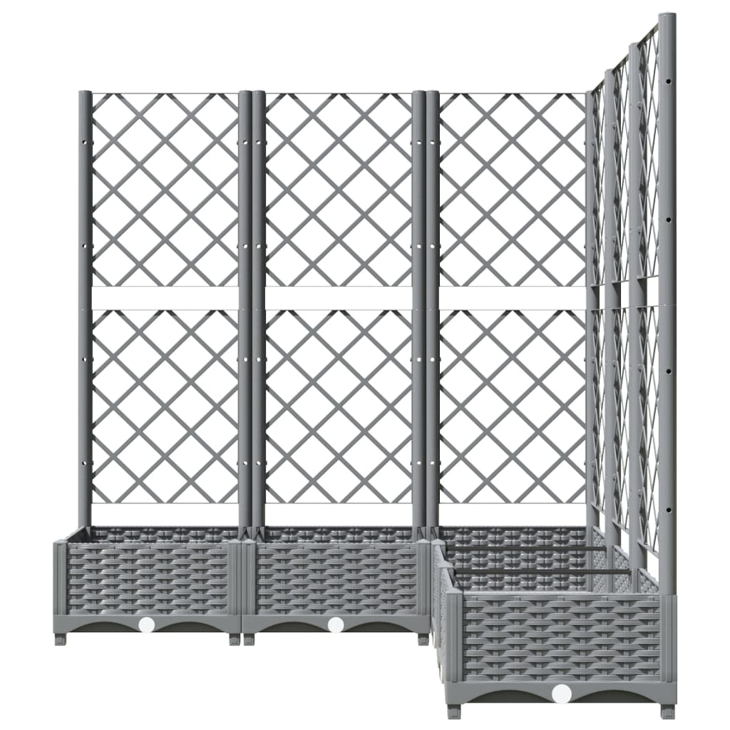 Garden Planter with Trellis Light Grey 120x120x121,5 cm PP