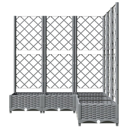 Garden Planter with Trellis Light Grey 120x120x121,5 cm PP