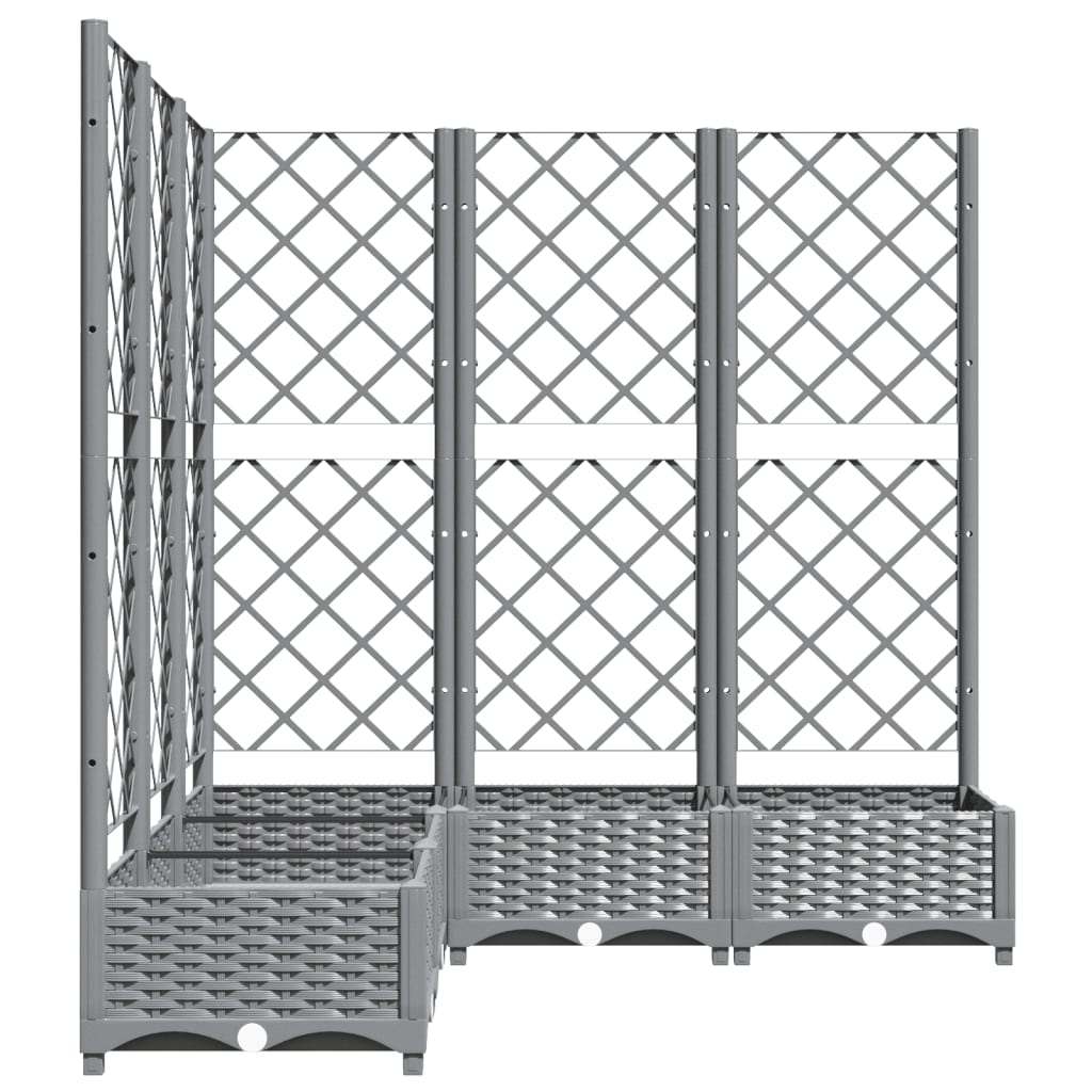Garden Planter with Trellis Light Grey 120x120x121,5 cm PP