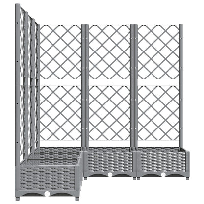 Garden Planter with Trellis Light Grey 120x120x121,5 cm PP