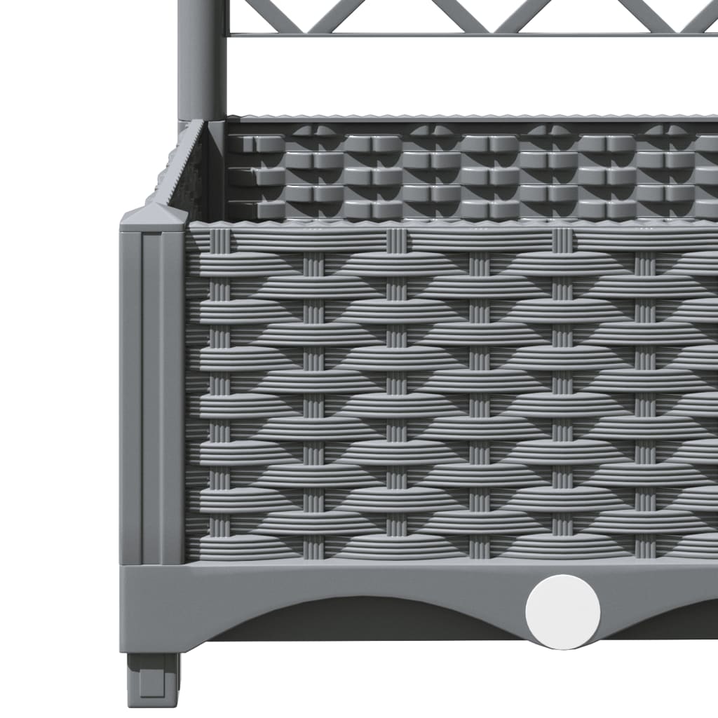 Garden Planter with Trellis Light Grey 120x120x121,5 cm PP