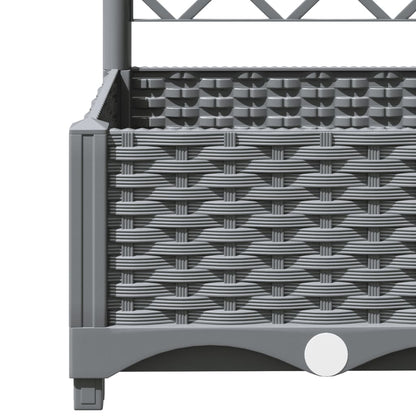 Garden Planter with Trellis Light Grey 120x120x121,5 cm PP