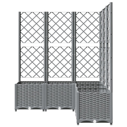 Garden Planter with Trellis Light Grey 120x120x136 cm Polypropylene