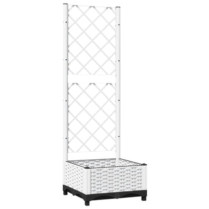 Garden Planter with Trellis White 40x40x121,5 cm PP