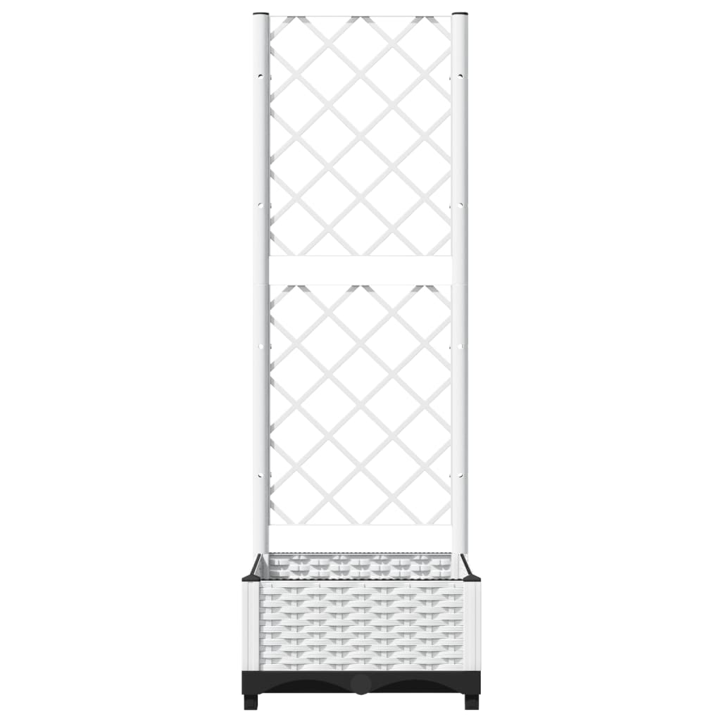 Garden Planter with Trellis White 40x40x121,5 cm PP