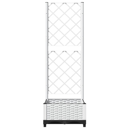 Garden Planter with Trellis White 40x40x121,5 cm PP