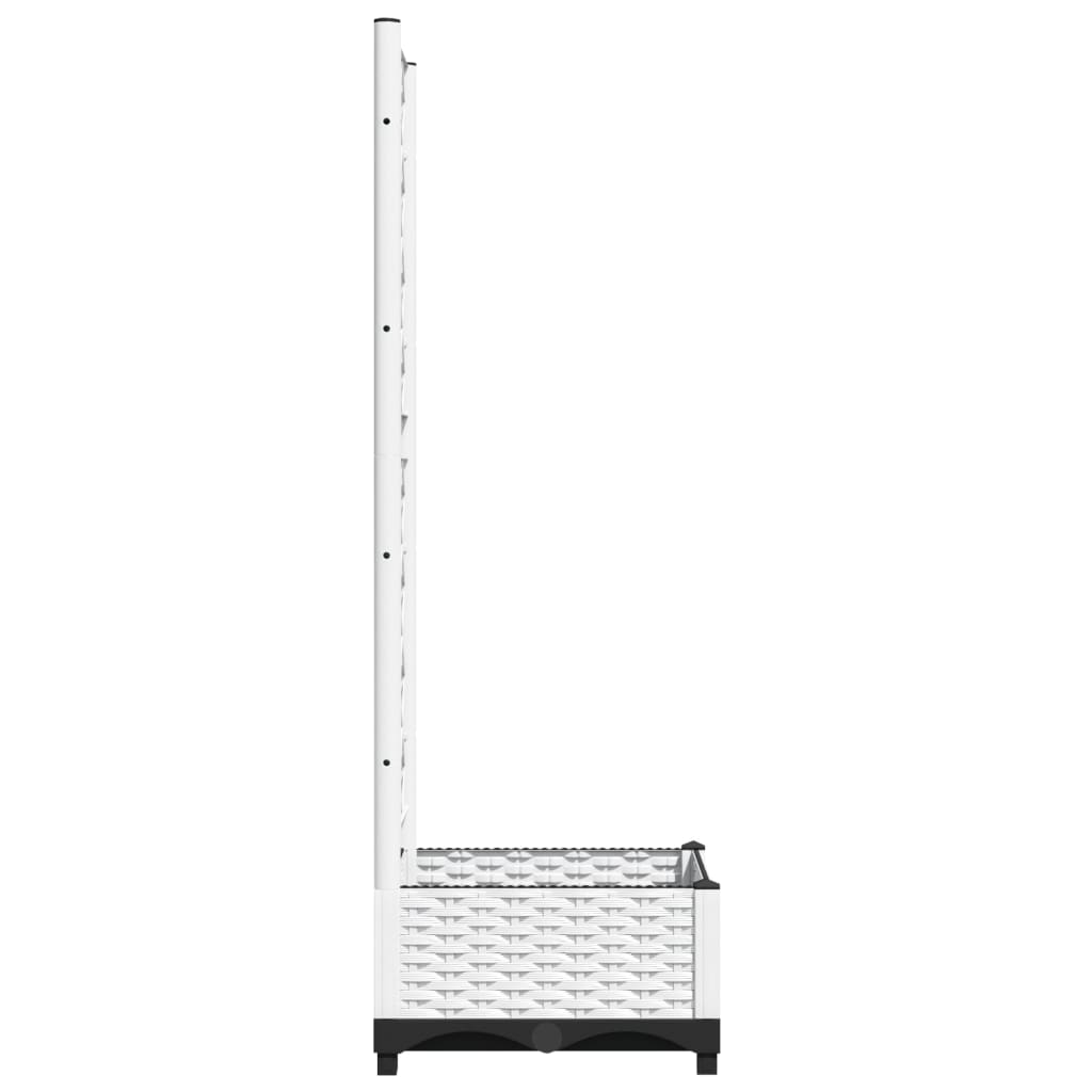 Garden Planter with Trellis White 40x40x121,5 cm PP