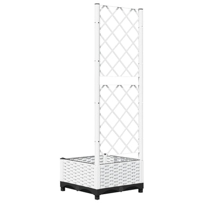 Garden Planter with Trellis White 40x40x121,5 cm PP