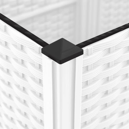 Garden Planter with Trellis White 40x40x121,5 cm PP