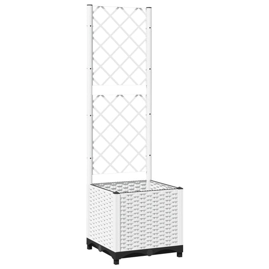 Garden Planter White 40 x 40 x 136 cm