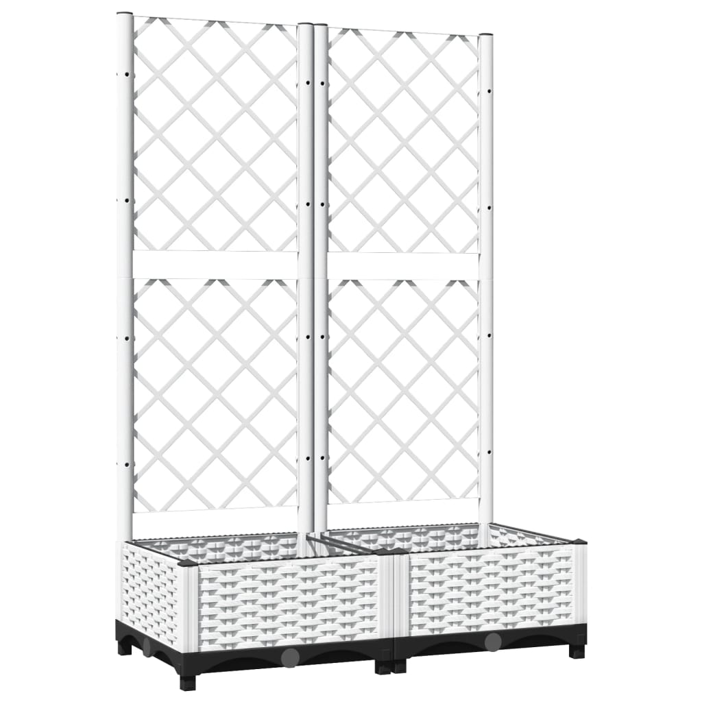 Garden Planter with Trellis White 80x40x121,5 cm PP
