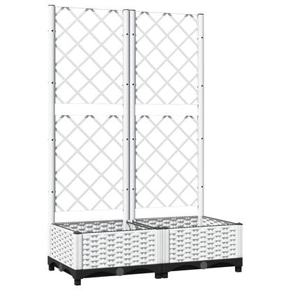 Garden Planter with Trellis White 80x40x121,5 cm PP