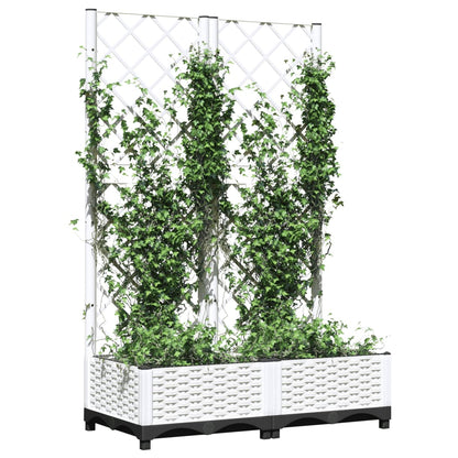 Garden Planter with Trellis White 80x40x121,5 cm PP
