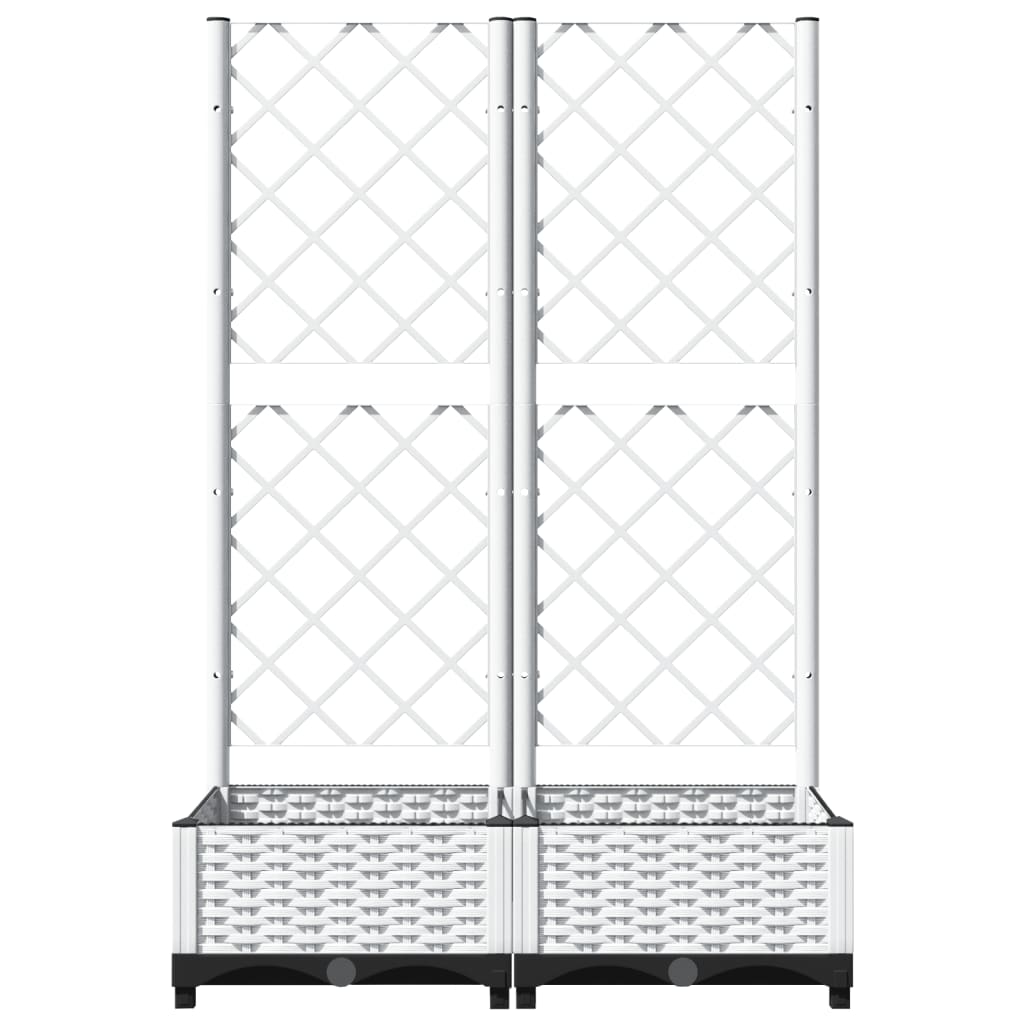 Garden Planter with Trellis White 80x40x121,5 cm PP