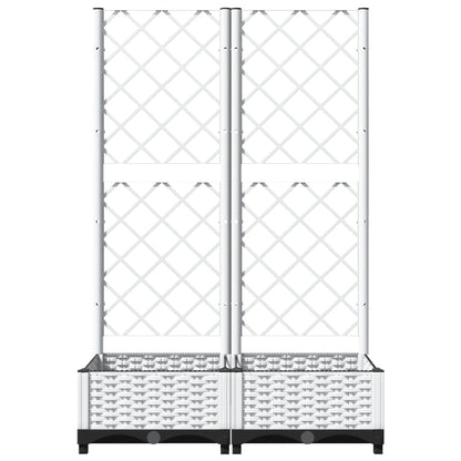 Garden Planter with Trellis White 80x40x121,5 cm PP