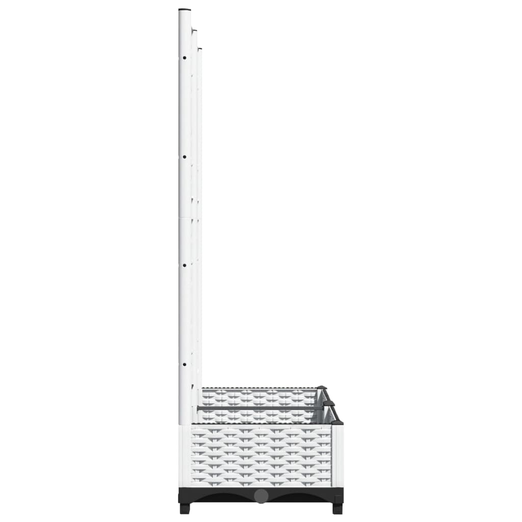 Garden Planter with Trellis White 80x40x121,5 cm PP