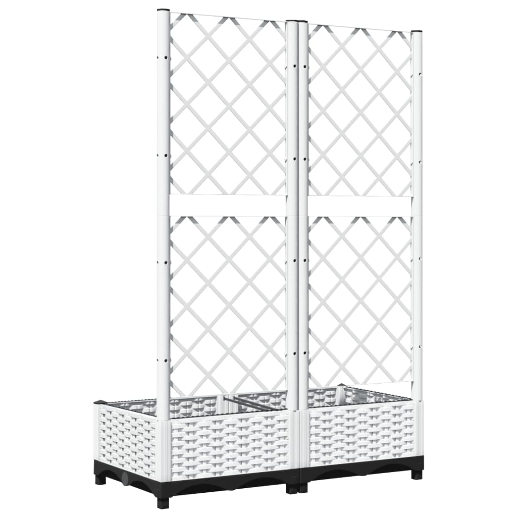Garden Planter with Trellis White 80x40x121,5 cm PP