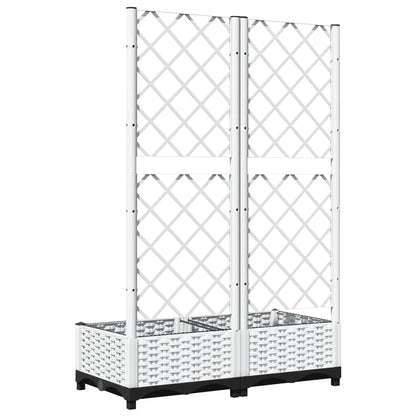 Garden Planter with Trellis White 80x40x121,5 cm PP