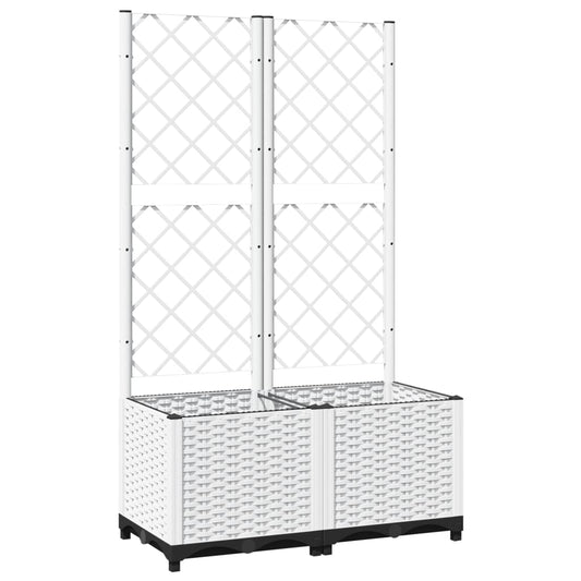Garden Planter White 80 x 40 x 136 cm