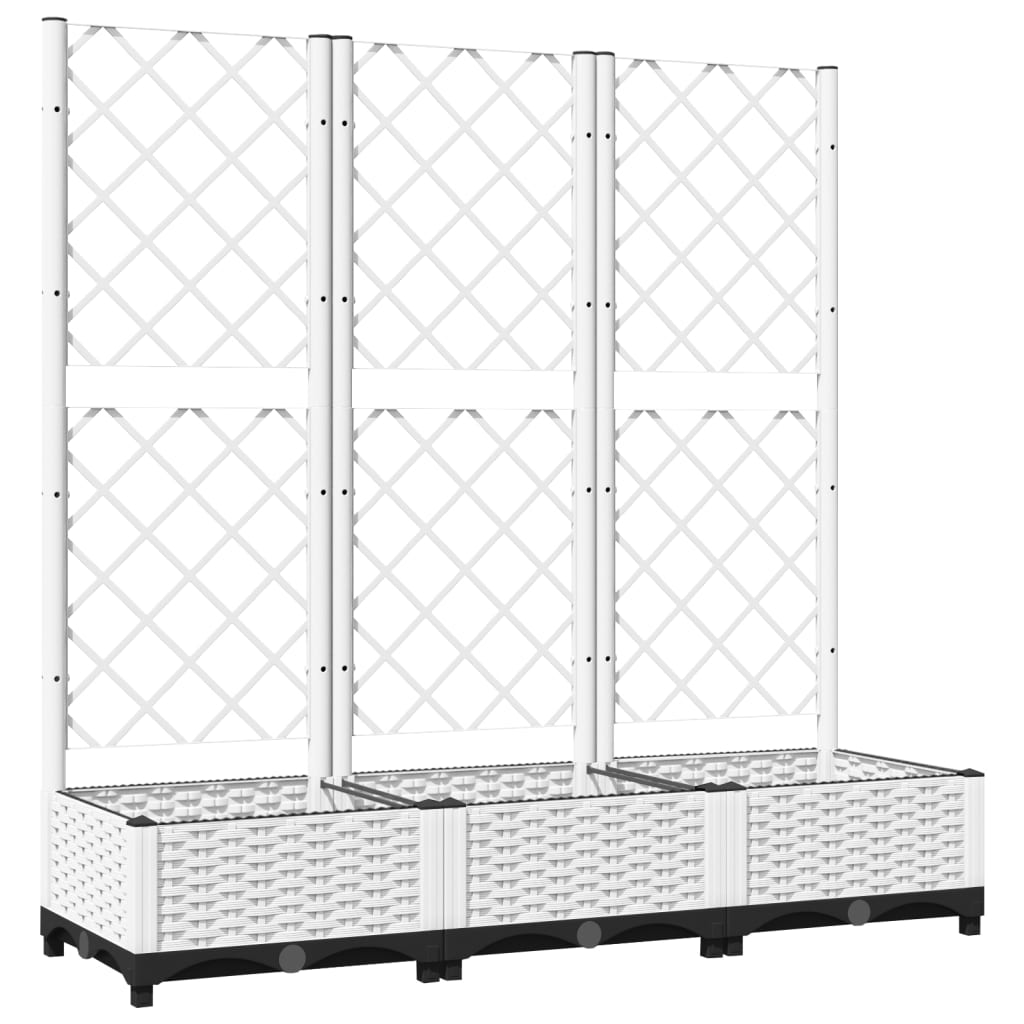 Garden Planter White 120 x 40 x 121.5 cm