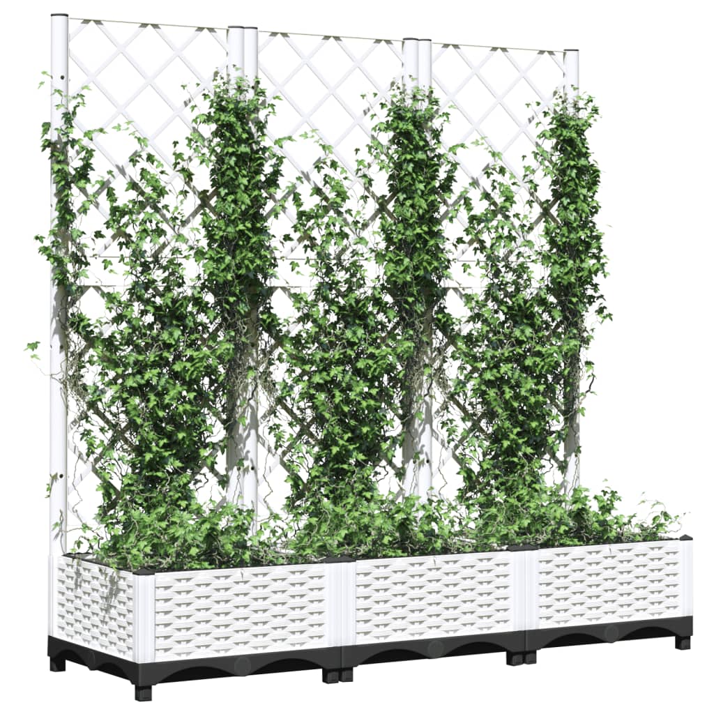 Garden Planter White 120 x 40 x 121.5 cm