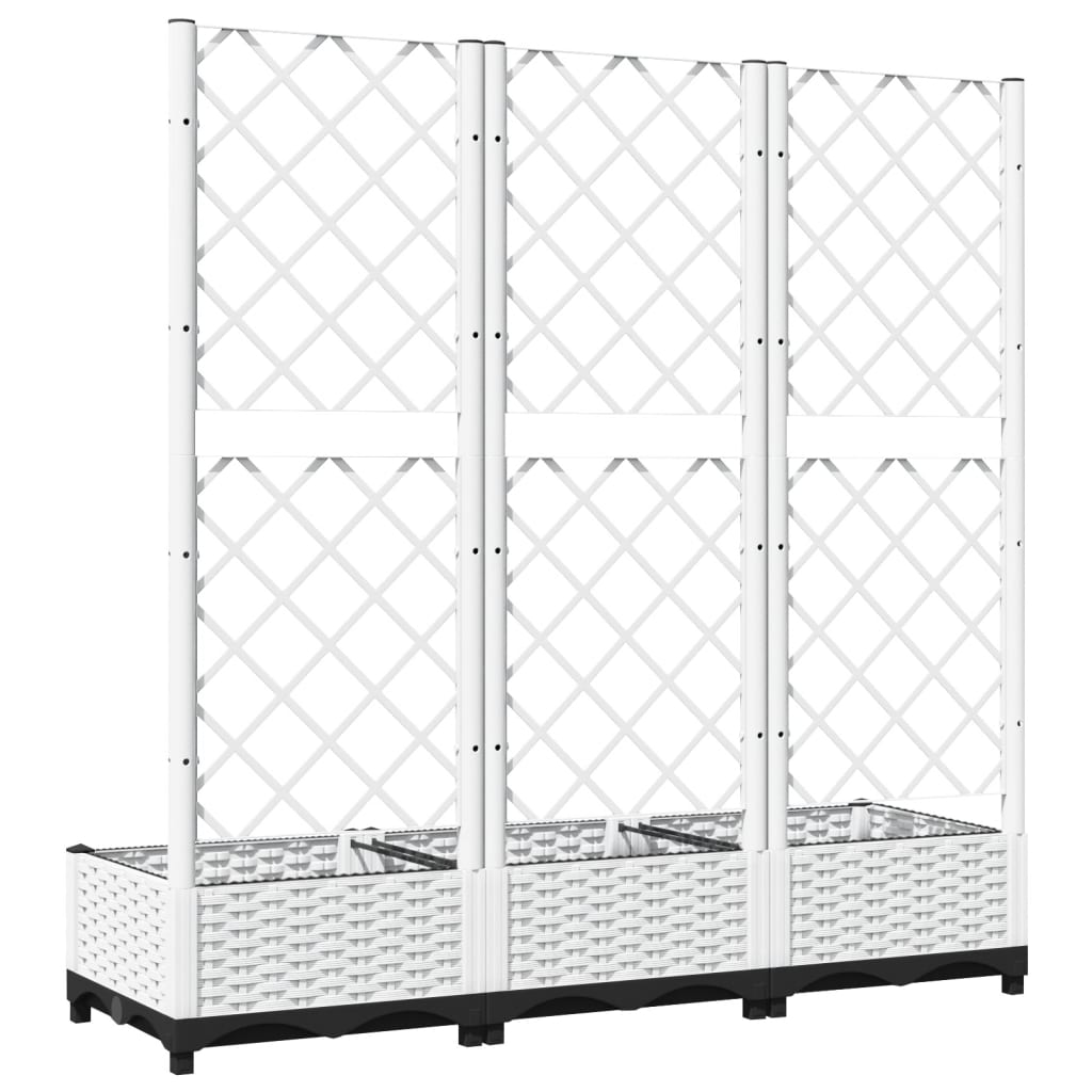 Garden Planter White 120 x 40 x 121.5 cm